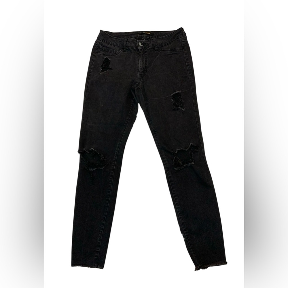Refuge Women’s Black Ripped Skinny Jeans
